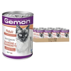 Gemon 啟蒙 全齡貓主食貓罐, 24個, 415g, 鮭魚 + 鮮蝦