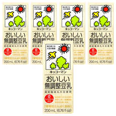 KIKKOMAN 龜甲萬 無調整豆乳 200mL, 5瓶