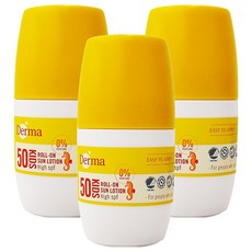 Derma 兒童滾珠防水防曬乳，SPF 50，兒童防曬乳, 50ml, 3瓶