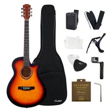 Cantavil 入門款初學者民謠吉他 OM桶身 + 9件套組, 日落色, 1把, ALIIE 100