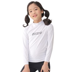SKIDS 女童款5004RWH青少年防曬衣 白色 生存游泳玩水泳裝