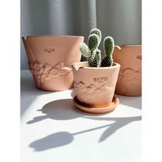 ENVIE CASA 胸花造型手工陶盆, 桃色