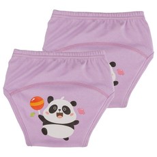 아가짱 유아용 프랜들리 배변훈련팬티, 보라색(팬더), 2개