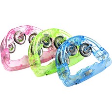Clere KTV道具 節奏樂器玩具 派對發光夜光LED鈴鼓, 隨機出貨, 3個