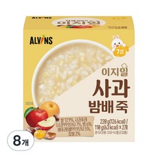엘빈즈 유아용 이지밀 실온이유식, 사과밤배, 220g, 8개
