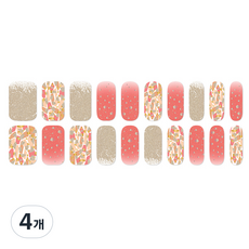 바바코코 블링이지 젤 네일스티커, 피치크러쉬, 4개