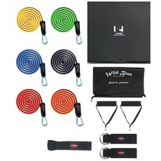 WILDBROS 彈力管6種 + 配件3種 + 收納袋組合, 混合顏色, 1個