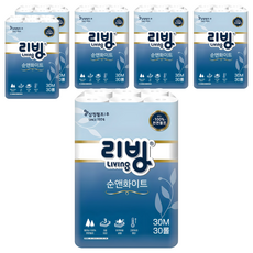 Living SOFT TISSUE Sun&White 3層天然紙漿高級捲筒衛生紙, 30m, 6個, 30捲