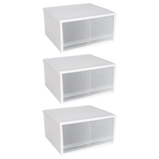 KEYWAY 聯府 簡約雙抽屜整理箱 20L CK-72, 白色, 2 Tiers