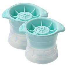 라사노 실리콘 아이스 볼 메이커 위스키 하이볼 원형 얼음틀, 민트, 2개