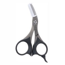 KAI 貝印 関孫六 短柄修鬍剪 附梳, 不鏽鋼材質鬍鬚剪刀, 1支, 1入