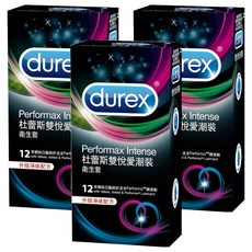 durex 杜蕾斯 雙悅愛潮裝保險套 56mm, 12個, 3盒