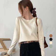 afinar 女款寬鬆版型柔軟觸感圓領日常針織毛衣