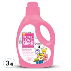 NATURE LOVE MERE 幼兒用Pororo Ultra凝膠衣物柔軟精 寶寶爽身粉香, 2L, 3個