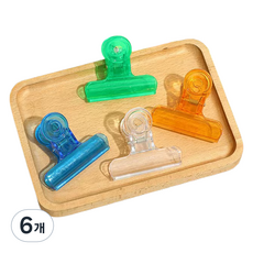 원스타일 투명 다용도 클립 랜덤발송, 6개, 12개입, 63mm