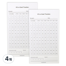 PAPERIAN 目標追蹤100天便條紙, 白色, 1入, 4個