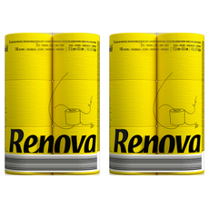 Renova 黑標彩色捲筒衛生紙 黃色, 16.1m, 6捲, 2袋