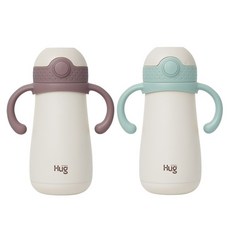 마더케이 허그 스테인리스 빨대컵 2종 세트, 350ml, 1개, 플럼 + 민트