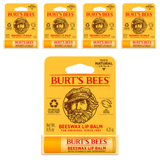 버츠비 모이스춰라이징 립밤, 비즈왁스, 4.25g, 5개
