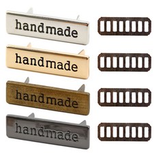 Knitt 手工金屬標籤 4入 + 墊圈 4入 組, 古銅色 + 銀色 + 黑鎳色 + 金色, 1個