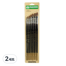 HWAHONG 華虹 產業 848 油畫 壓克力 兩用筆刷 7件組, 2號, 4號, 6號, 8號, 10號, 12號, 14號, 2套