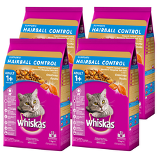 Whiskas 偉嘉 成貓化毛配方 1.1kg, 雞肉 + 鮪魚, 4袋