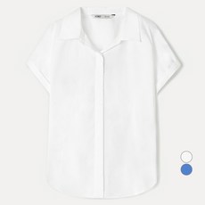 MIXXO 女款必備捲袖短袖棉質襯衫