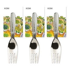 KOM 316不鏽鋼童書聯名兒童叉, 愛吃青菜的鱷魚, 13.3 × 2.7cm, 3個