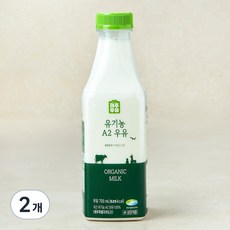 제주우유 유기농 A2 우유, 750ml, 2개
