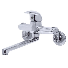 Toppuror 泰浦樂 極致大流量冷熱壁式龍頭 銅材質 台灣製造 銀色, 1個