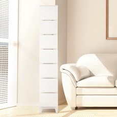 BONOHOUSE 藤編窄版七層抽屜櫃, 1個, 奶油色