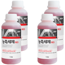 세제몰 업소용 식기세척기 전용 농축세제 RED, 1L, 4개