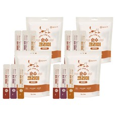 댕냥이라이프 고양이 순수 크리미 짜먹는 간식, 닭고기, 닭고기+가다랑어, 닭고기+참치 혼합맛, 12g, 4세트