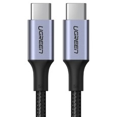UGREEN 綠聯 TypeC公對公傳輸線 50751, 1.5m, 灰色, 1條