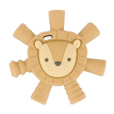 itzy ritzy 趴趴動物獅子造型矽膠固齒器，食品級矽膠，3個月以上適用, 9 x 2.5 x 8.5cm, 陽光獅子, 1個