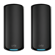 NETGEAR orbi 台灣公司貨 Orbi BE27000 四頻 WiFi 7 Mesh 路由器 + 延伸衛星 2個 黑色, RBE973SB, 1組