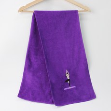 ATEAM 彩色刺繡運動毛巾, 紫色, 1個