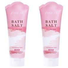 SHARCART 多合一沐浴鹽 頭皮去角質 身體磨砂膏 玫瑰香, 200g, 2個