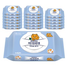 크리넥스 카카오프렌즈 마이비데 물티슈 캡형, 42매, 18개
