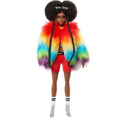 Barbie 絨毛外套造型芭比娃娃, 混合顏色