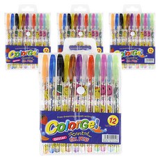 BlueMato Happy彩色亮亮原子筆 12支, 混色, 4入