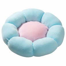 毛小孩星球 舒柔花朵寵物睡墊 多種款式 棉絨圓窩 保暖窩 睡窩 舒眠窩 圓窩 寵物保暖窩 狗窩 貓窩狗保暖窩 大號 藍配粉色, 1個