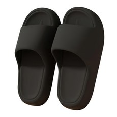 EVA踩屎感超厚休閒拖鞋, 典雅黑, 36~37