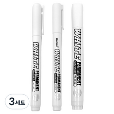 리드홈 3IN1 유성 아크릴 화이트 마카펜 3종 세트, 3세트, 1색