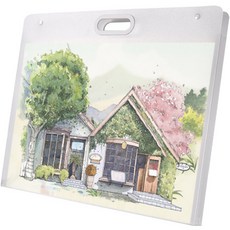 圖畫紙素描文件收納盒 大型 4K A2, 白色, 1個