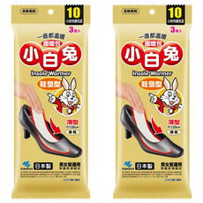 小林製藥 小白兔鞋墊型暖暖包, 10小時持續保暖, 背面防滑設計, 男女通用, 2包