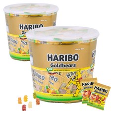 HARIBO 哈瑞寶 黃金小熊造型酸味軟糖, 2罐, 870g