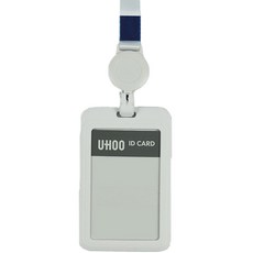 UHOO Living 簡單捲軸持有人員工 ID 項鍊盒, 白色的, 1個