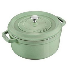 Staub 圓形琺瑯鑄鐵鍋 20cm 鼠尾草綠, 1個
