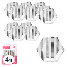 파티쇼 스트라이프접시 20cm 6p, 메탈릭실버, 4개